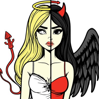 devil vs angel realistic girl