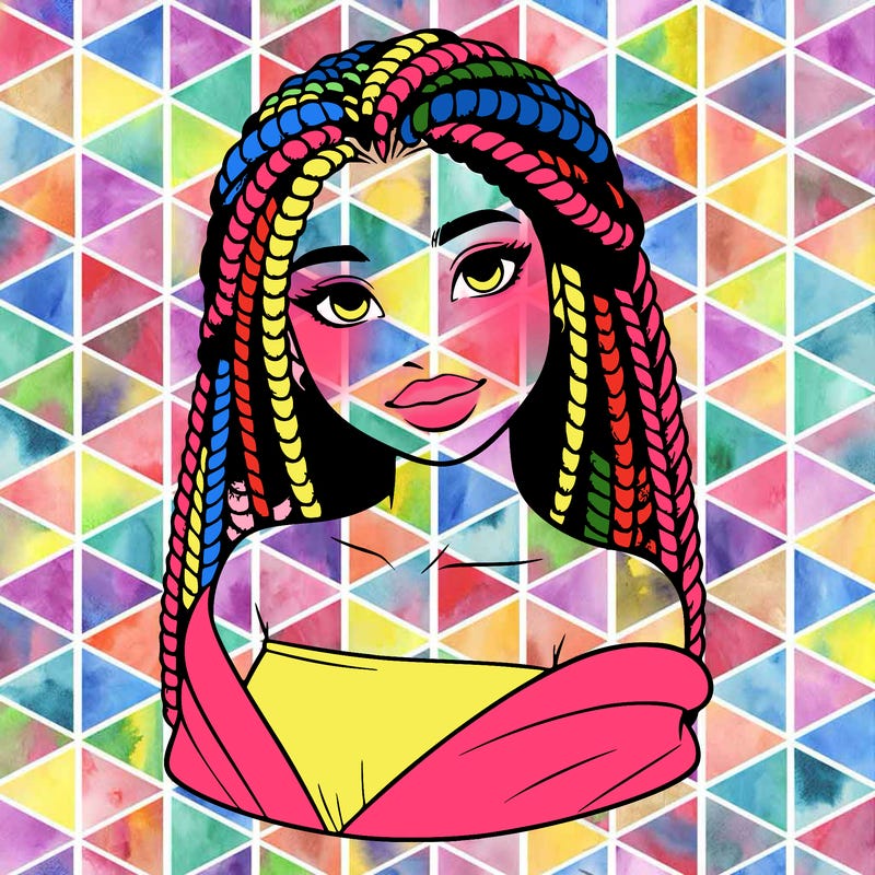 realistic african american with braids