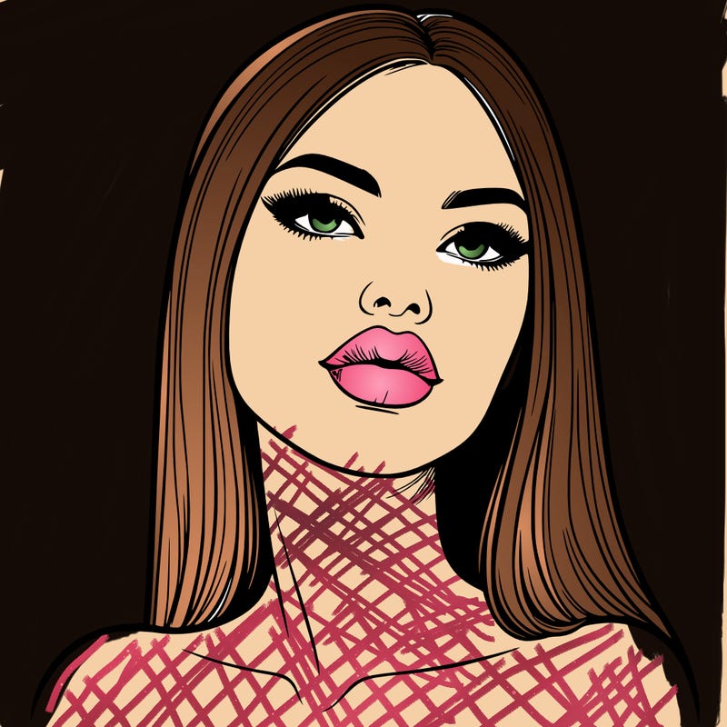 realistic woman with full lips
