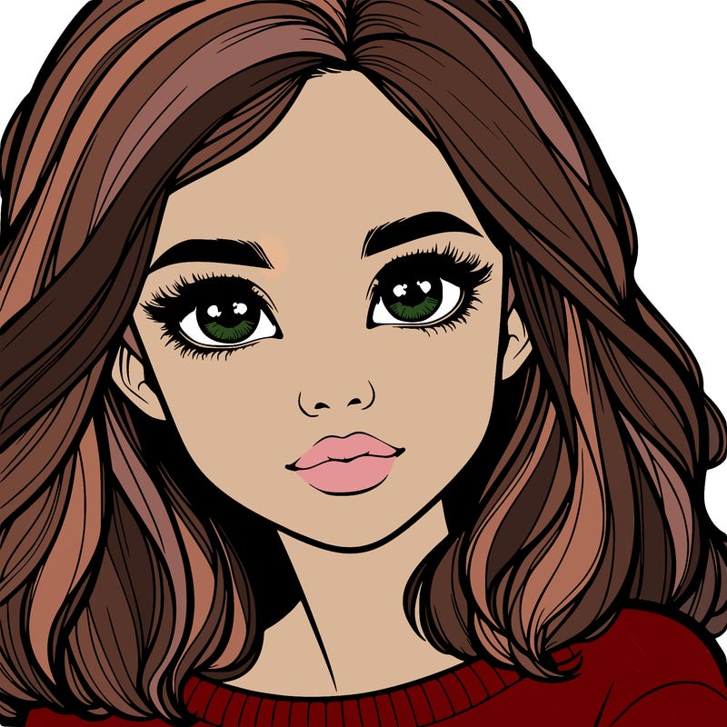 realistic girl whith cute eyes