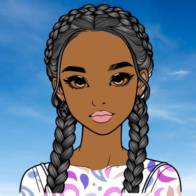 realistic girl with braids