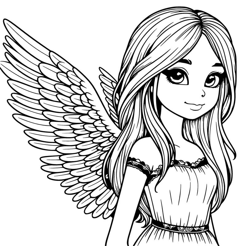 realistic girl with wings