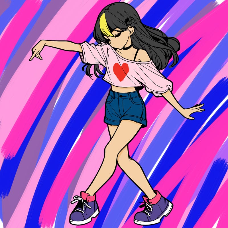 realistic girl danceing