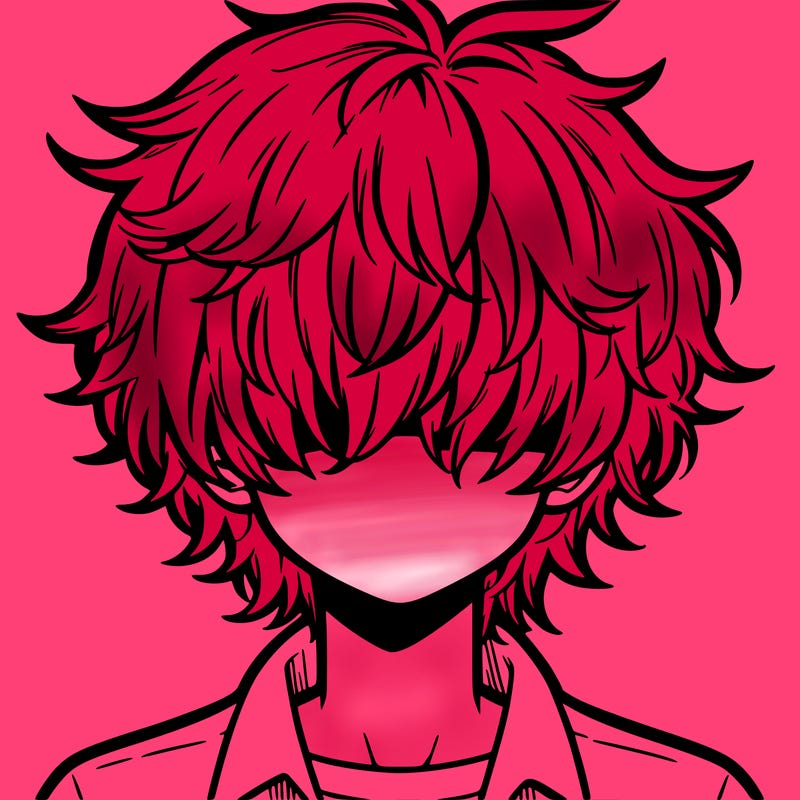 manga boy fluffy hair covering his eyes