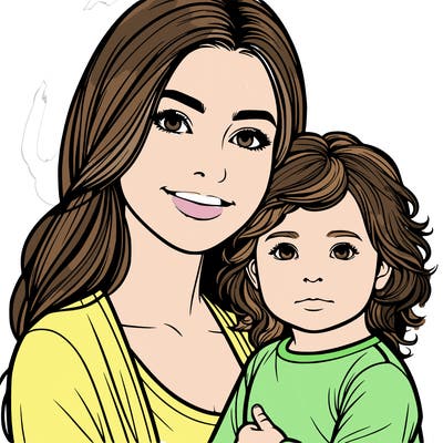 realistic mother and her toddler daughter