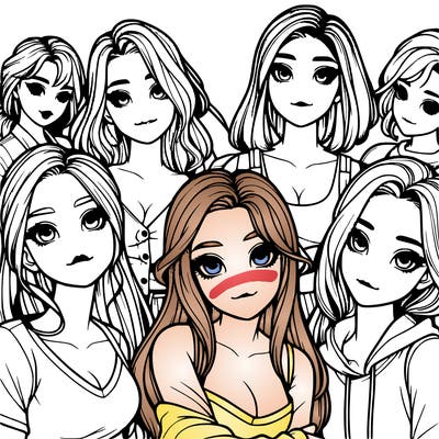 a group of realistic girls