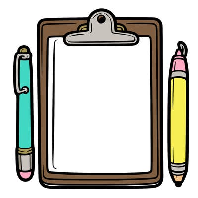 blank clip board with pen