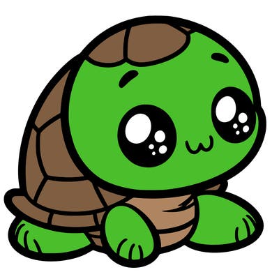 cute little animated turtle