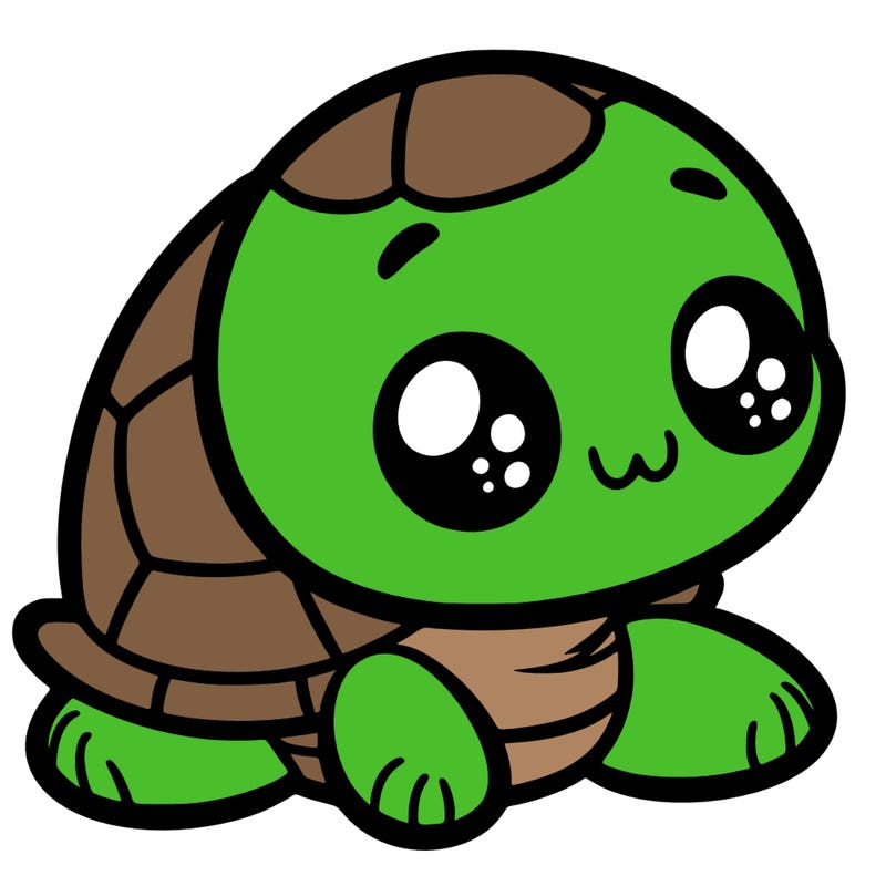 cute little animated turtle