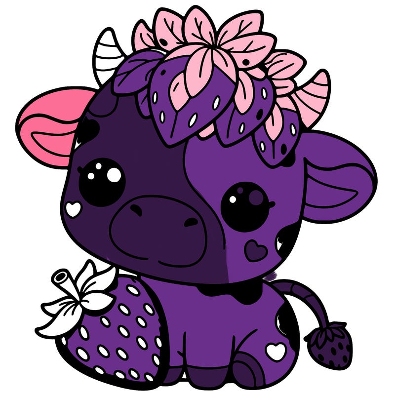 cute strawberry cow