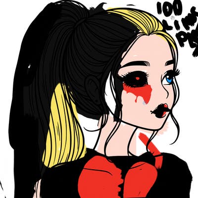 a beautiful and realistic girl with a high pony tail