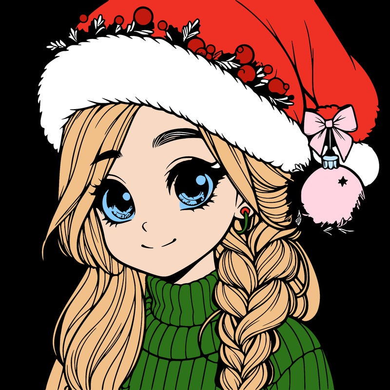christmas realistic girl