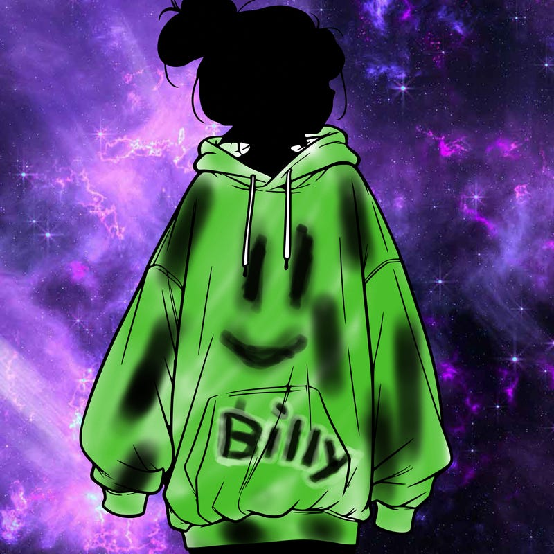 realistic girl with a oversized sweatshirt on and a bun