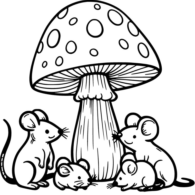 mushroom with mice
