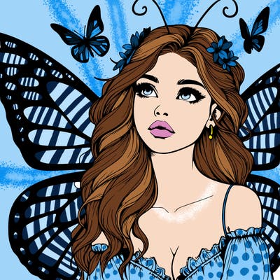 butterfly fairy realistic girl