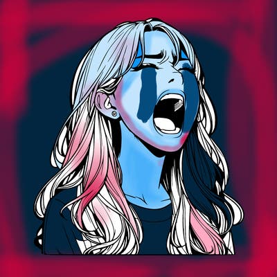 screaming realistic, girl