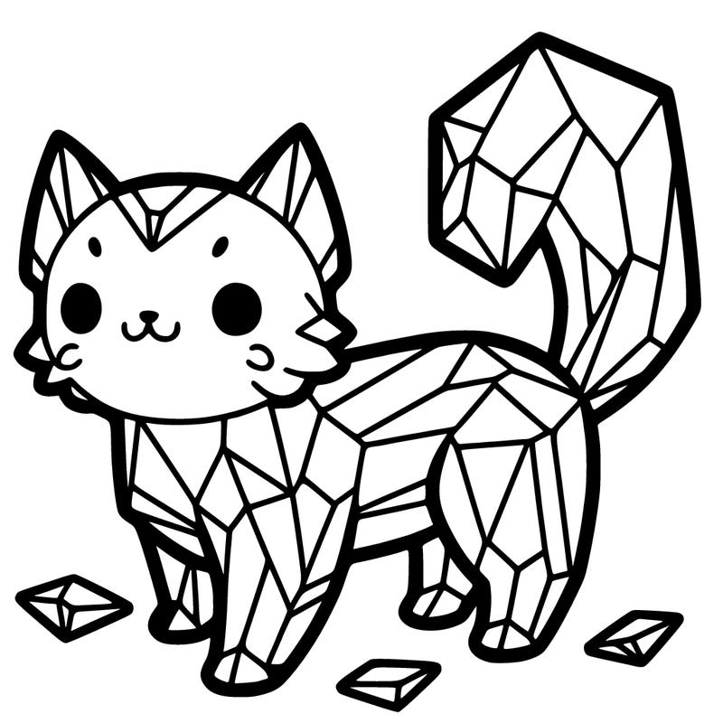 cat made up of crystal