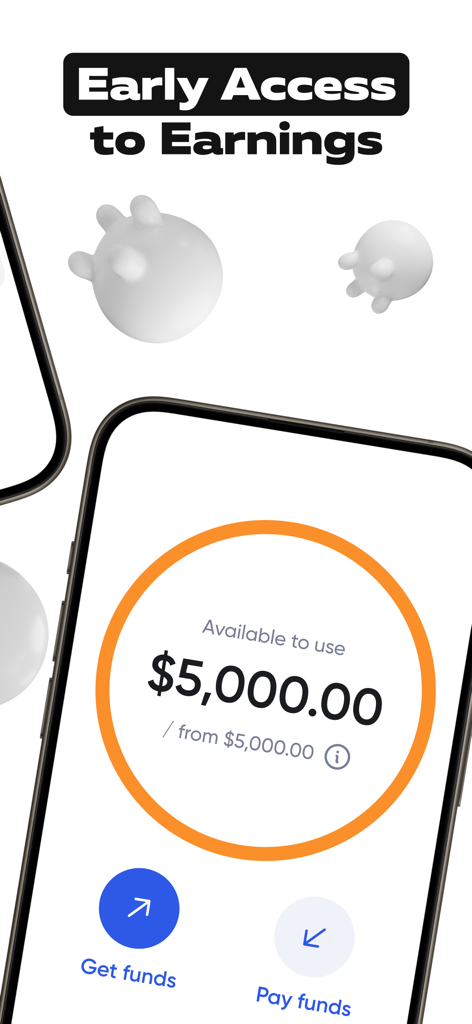 MilX: Finance hub for bloggers - MilX app interface showing five thousand dollars available to use for early access to YouTube earnings