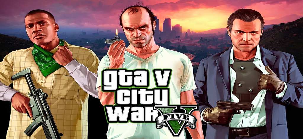 GTA V Mobile : City War MOD - Franklin Michael y Trevor en GTA V Mobile City War