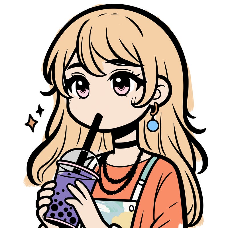 teenage girl drinking boba