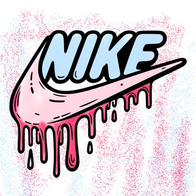 nike sign dripping