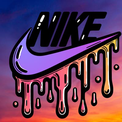 dripping nike logo