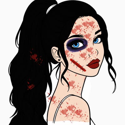 realistic pretty girl with high pony tail