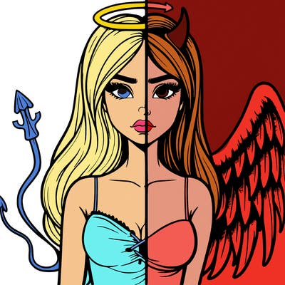devil vs angel realistic girl