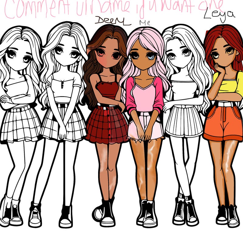 a group of girls realistic