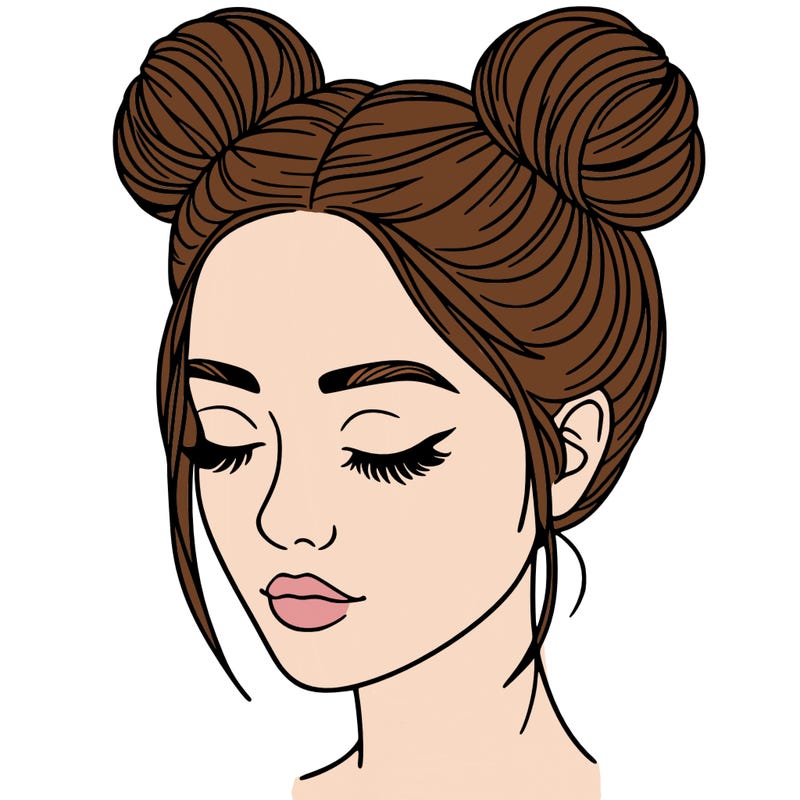 woman with hair buns