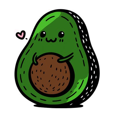 an avocado hugging an avocado