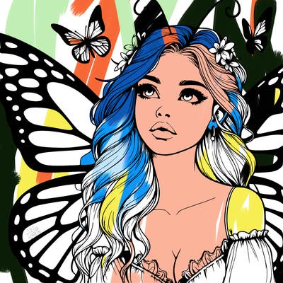 butterfly fairy realistic girl
