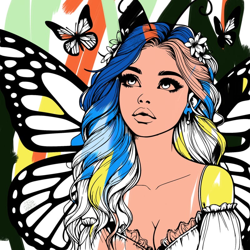 butterfly fairy realistic girl