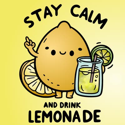 stay calm and drink lemonade