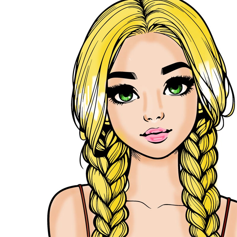 realistic girl with braids
