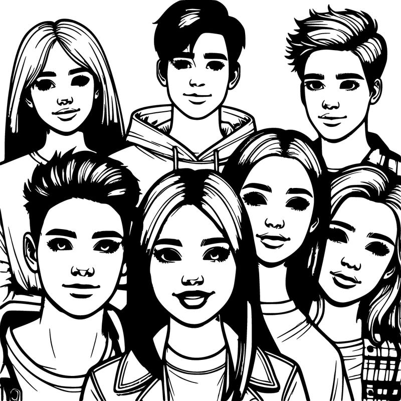 realistic group of teens