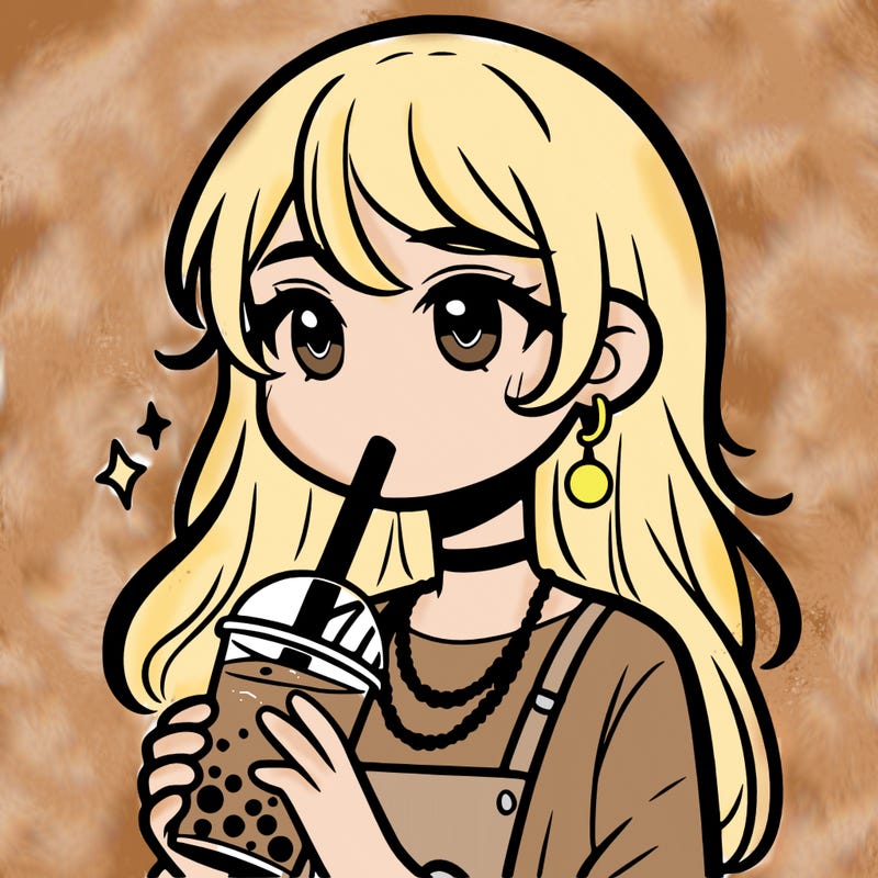 teenage girl drinking boba