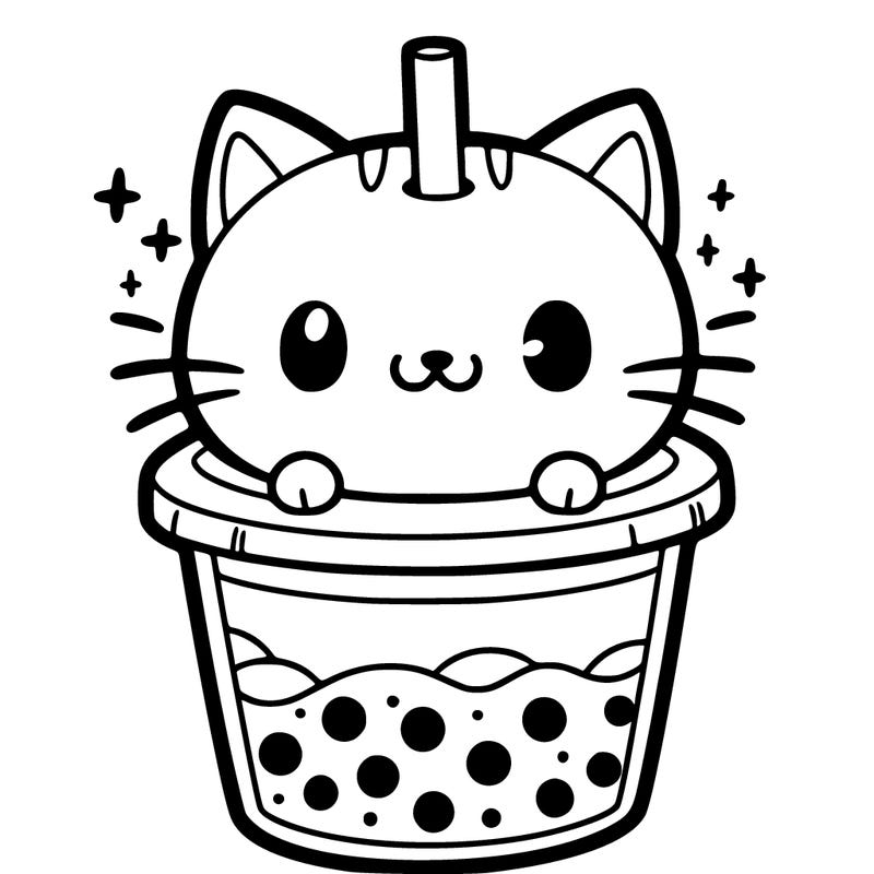 cat in a boba
