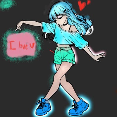 realistic girl danceing