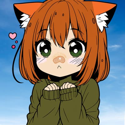 shy anime catgirl