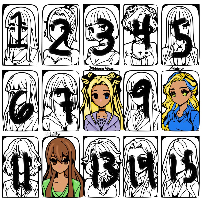 girls that look diffrent anime