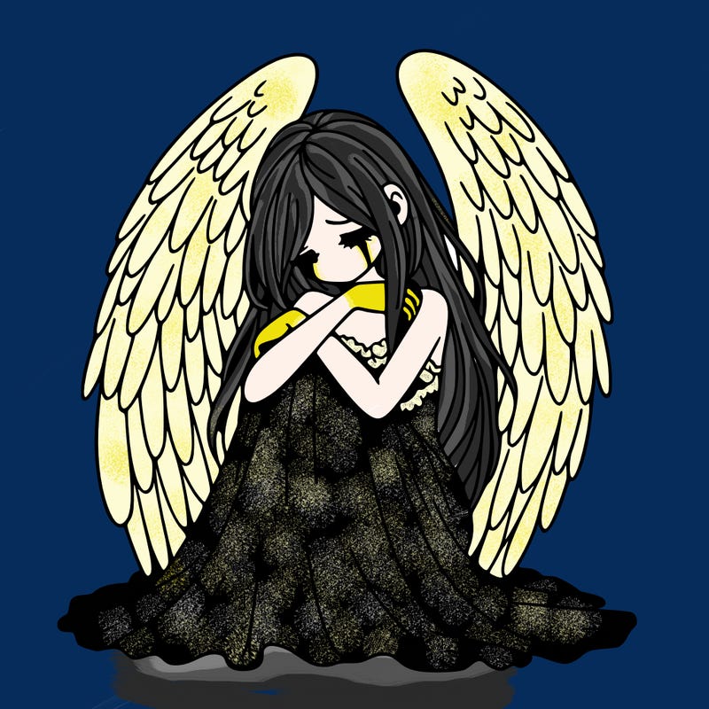 ethereal girl in grief, lonely and heartbroken