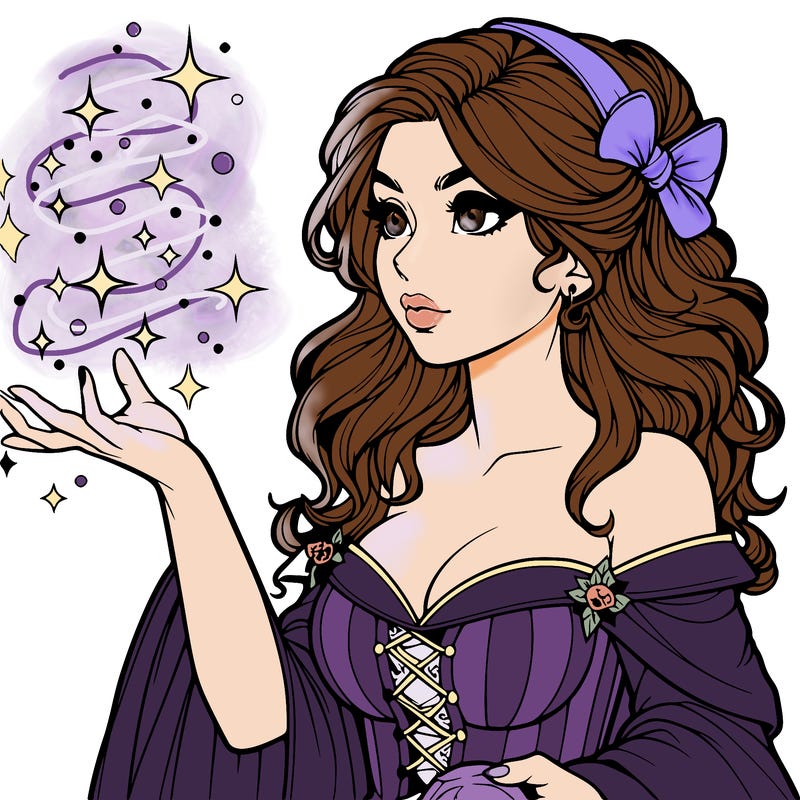 realistic women sorcerer using magic