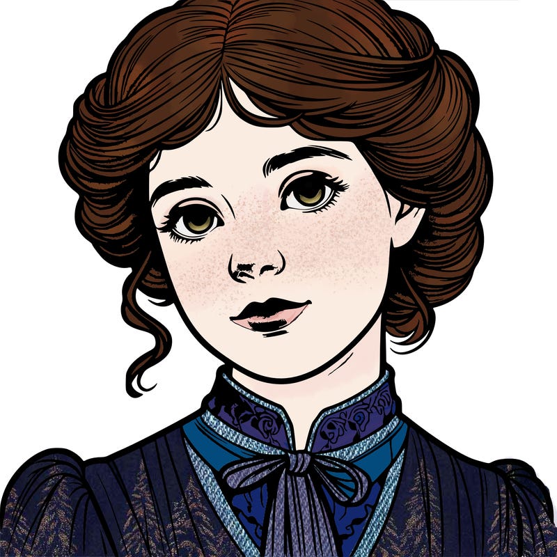 a realistic girl from the 1900s