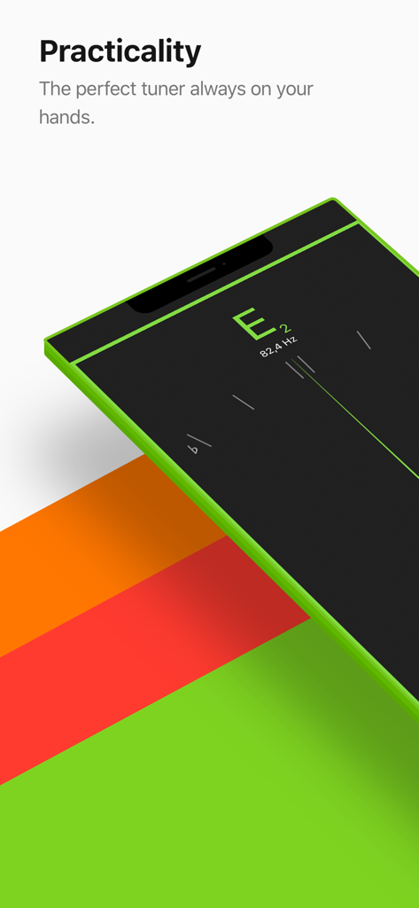 Cifra Club Tuner app displayed on a smartphone showing the chromatic tuner interface for the note E.