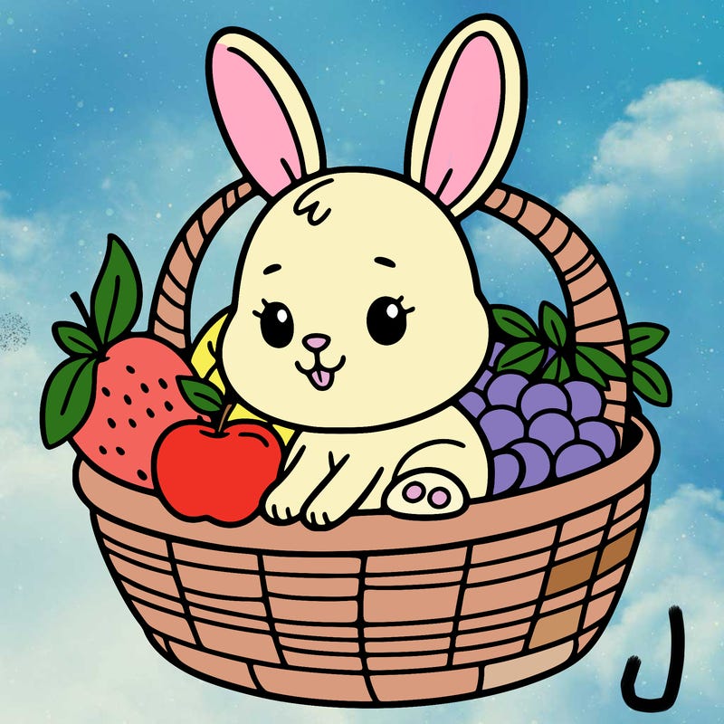 bunny in a fruit basket