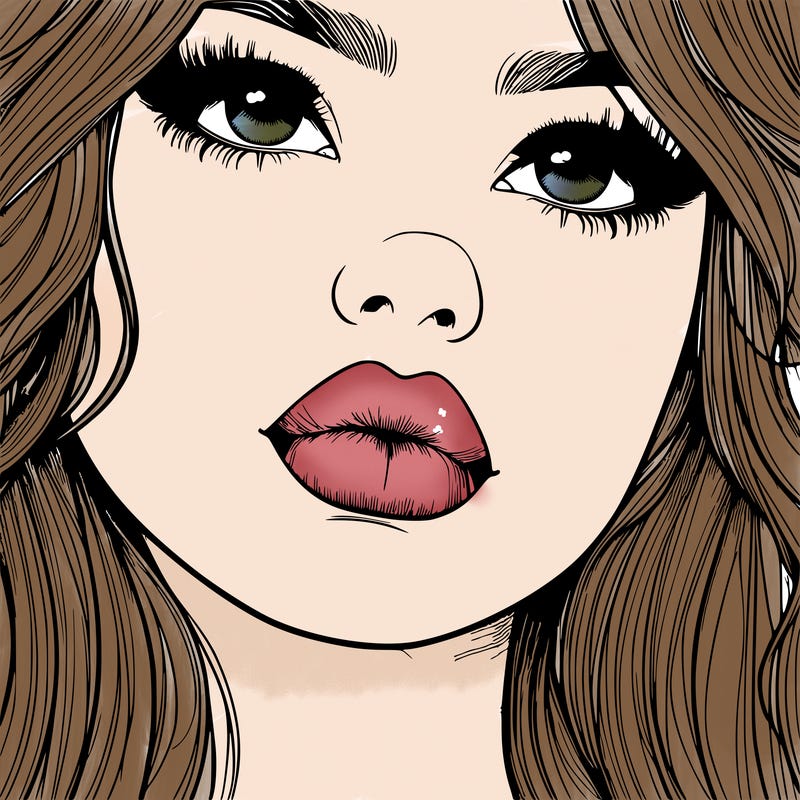 really realistic girl with lips