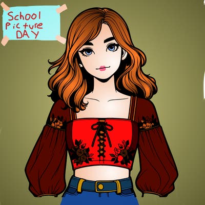 realistic girl with crop top