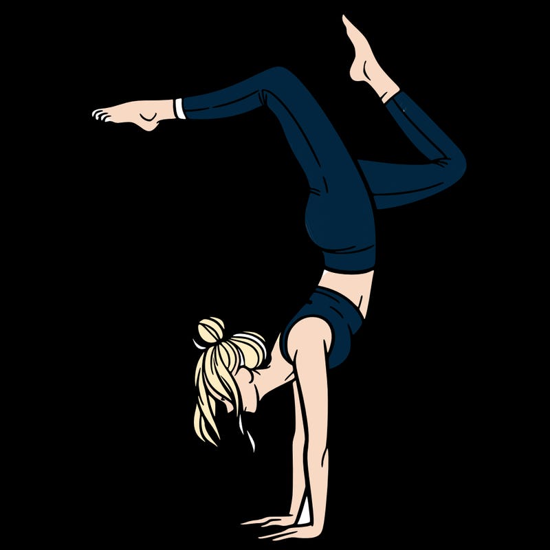 a woman doing a handstand