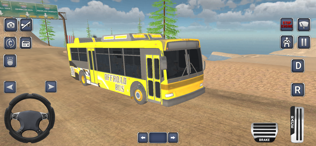 Bus Driving Games City Coach - Autobús urbano amarillo todoterreno conduciendo en un juego de simulación 3D con controles realistas